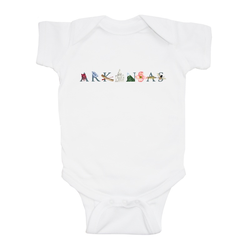 Arkansas baby snap up short sleeve