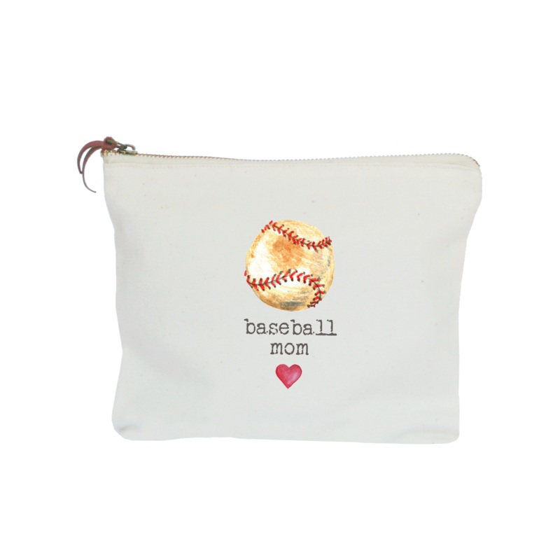 baseball mom zipper pouch