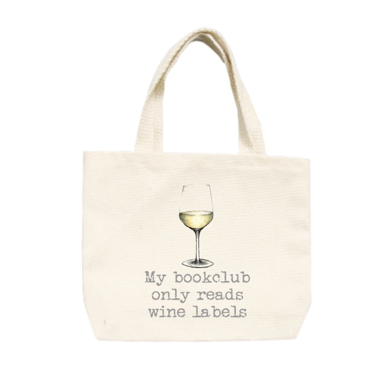 book club white small tote