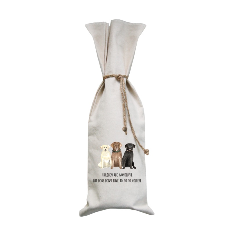 dogs college wine bag