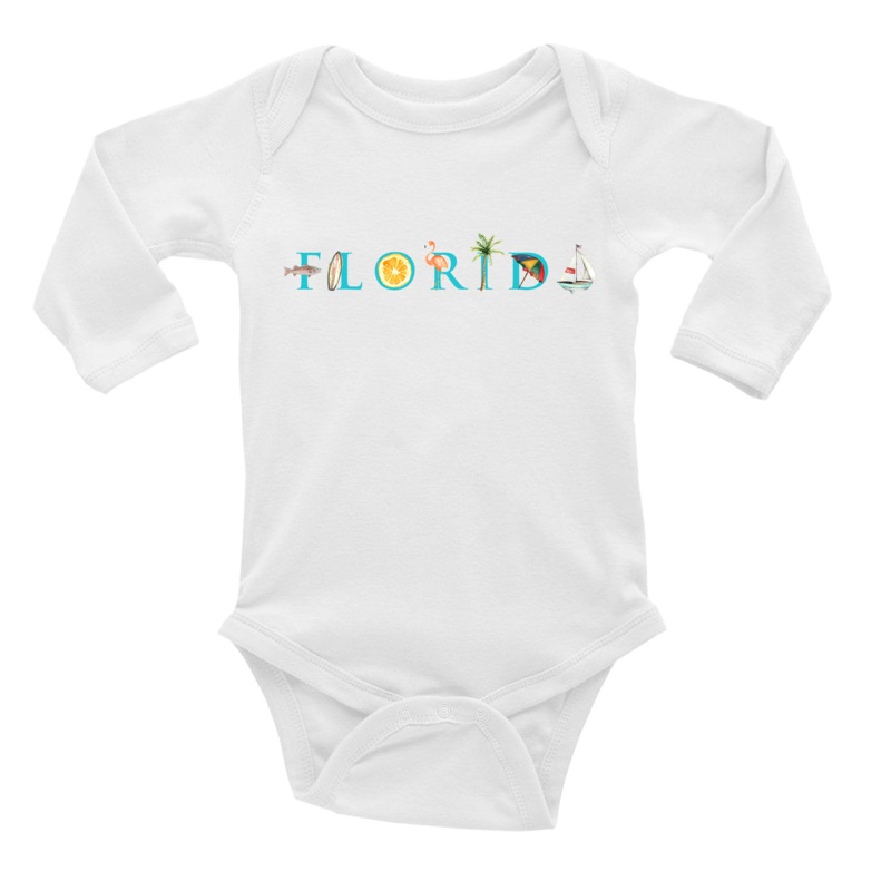 Florida baby snap up long sleeve