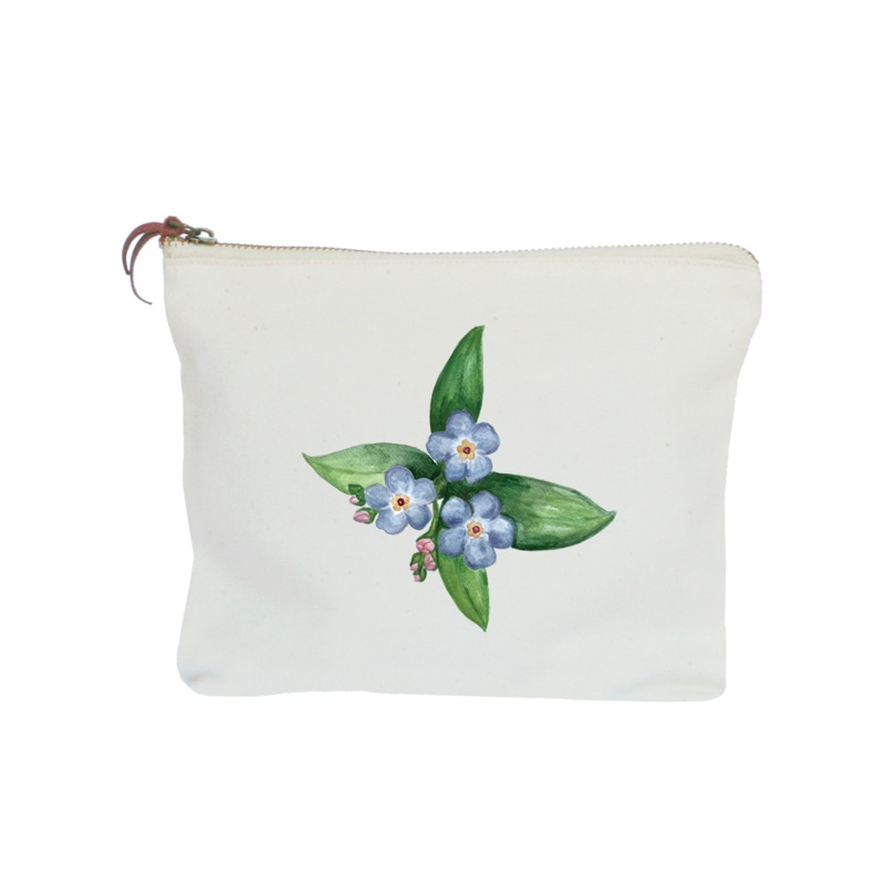 forget me nots zipper pouch