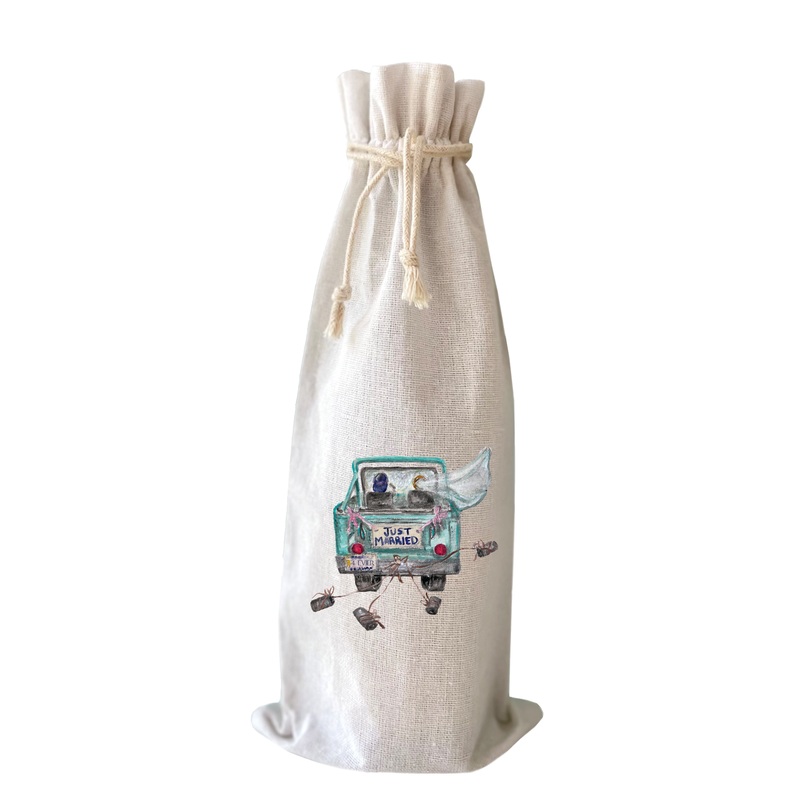 just married 4 ever jeep wine bag