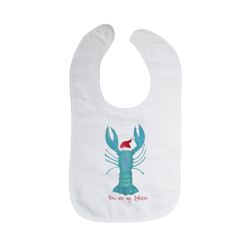 lobster cooked santa hat bib