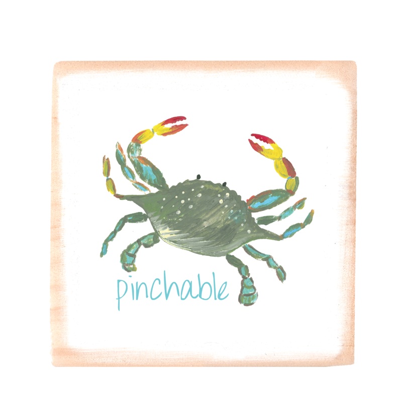 pinchable square wood block