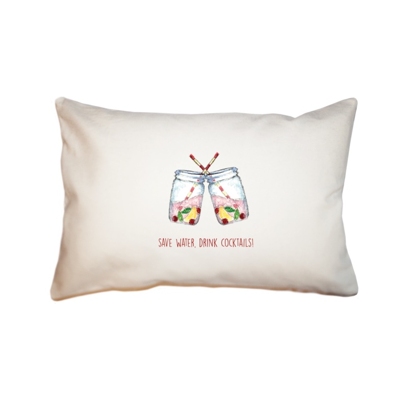 save water drink cocktails large rectangle pillow