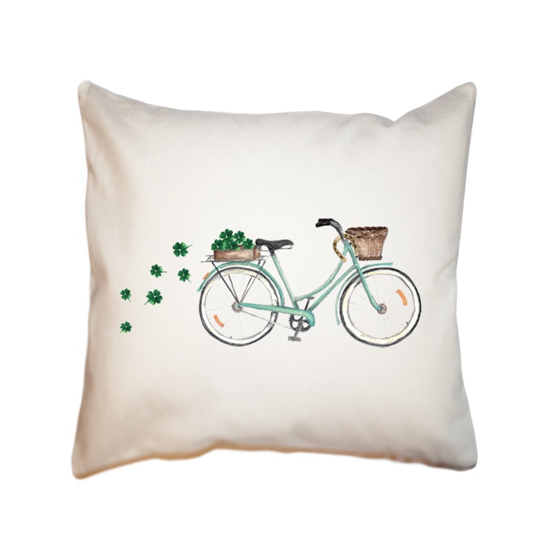 seafoam bike shamrocks square pillow