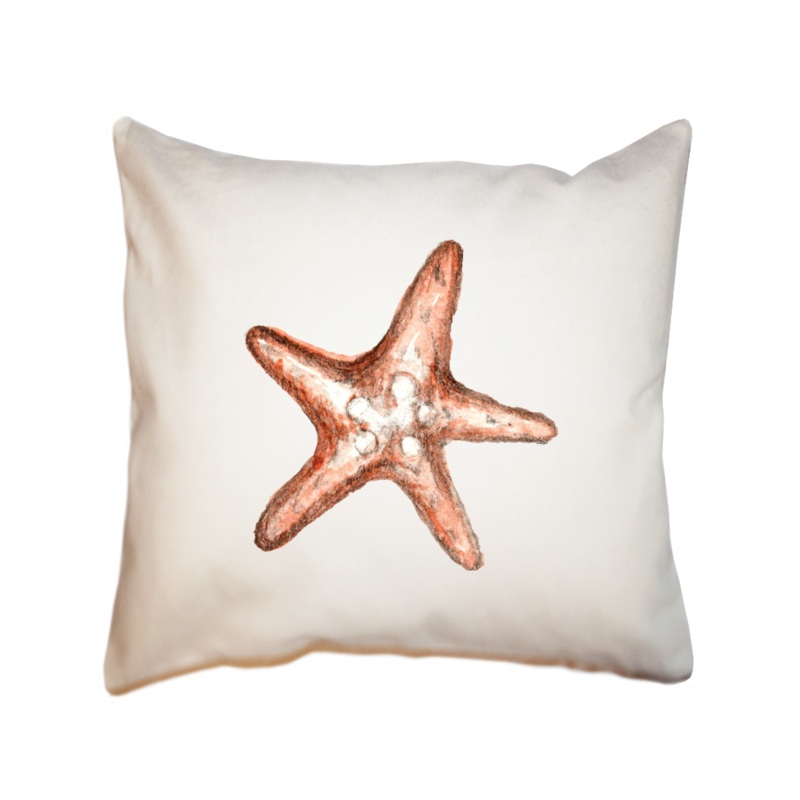 starfish brown square pillow