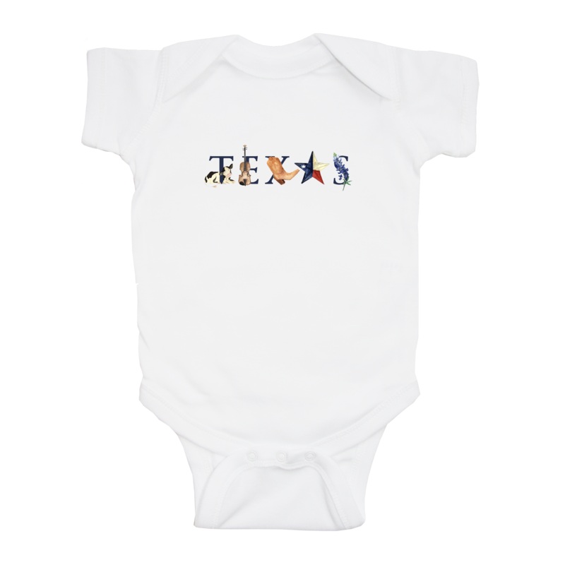 Texas baby snap up short sleeve