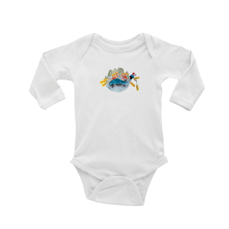 white water rafting baby snap up long sleeve