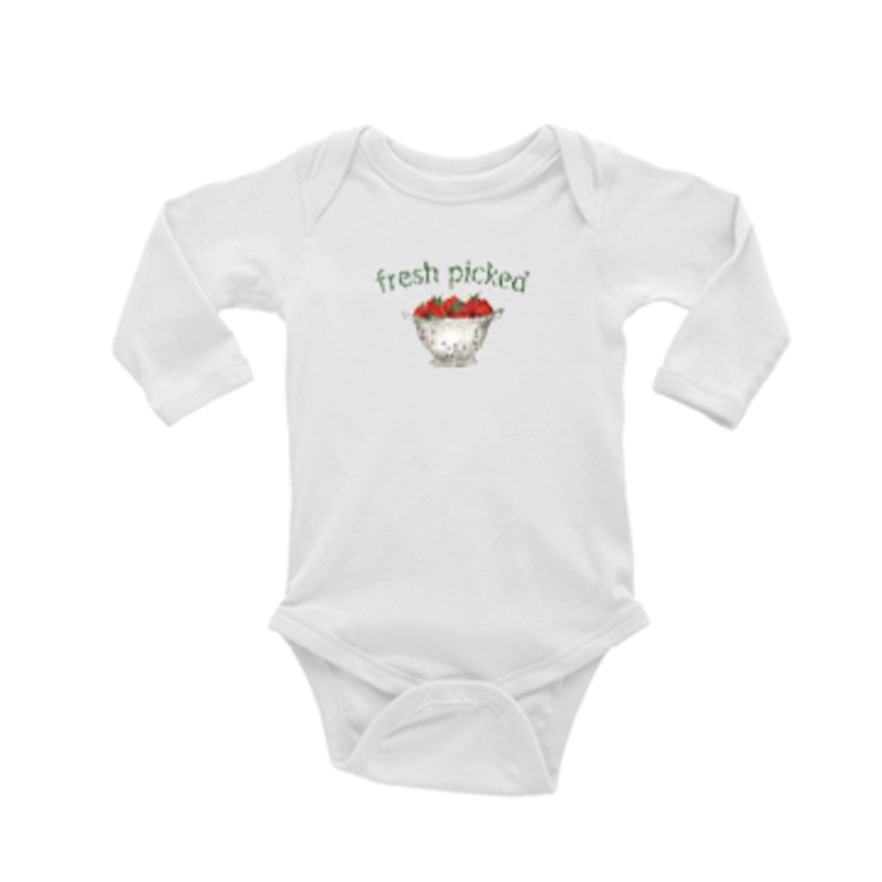 fresh strawberries baby snap up long sleeve