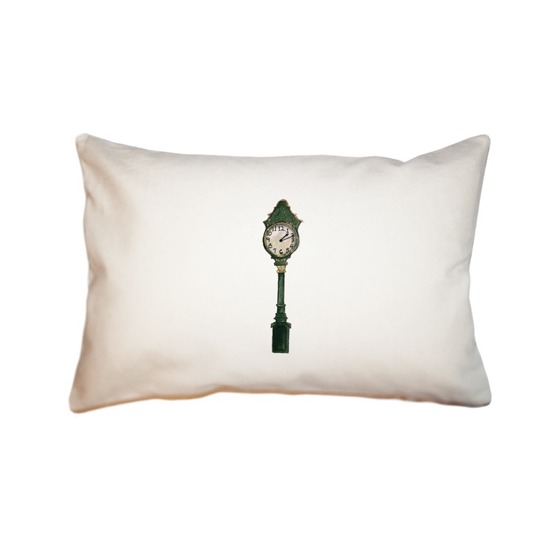 green clock large rectangle pillow