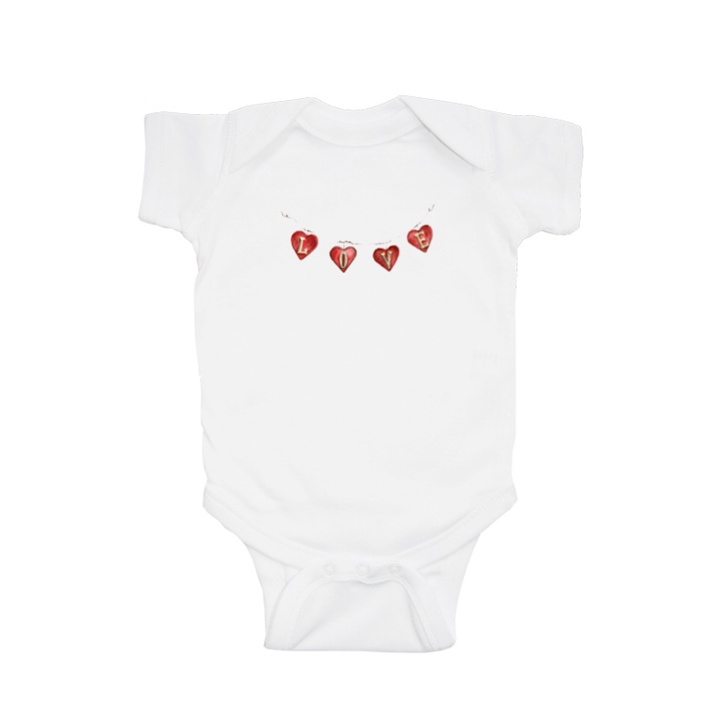 hearts on wire baby snap up short sleeve