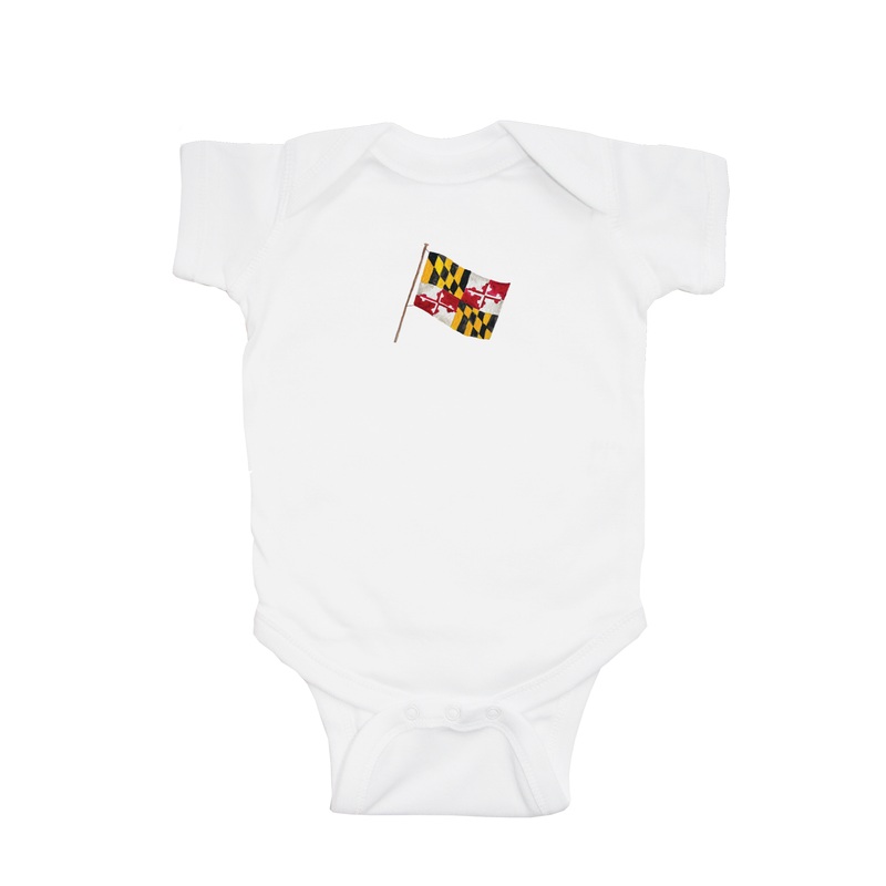 maryland flag baby snap up short sleeve