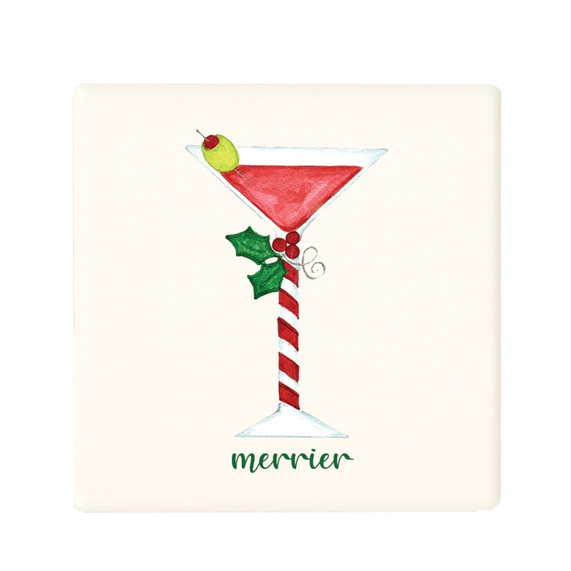 merrier with martini coaster