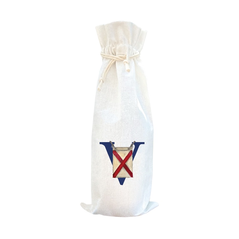 nautical alphabet – V wine bag