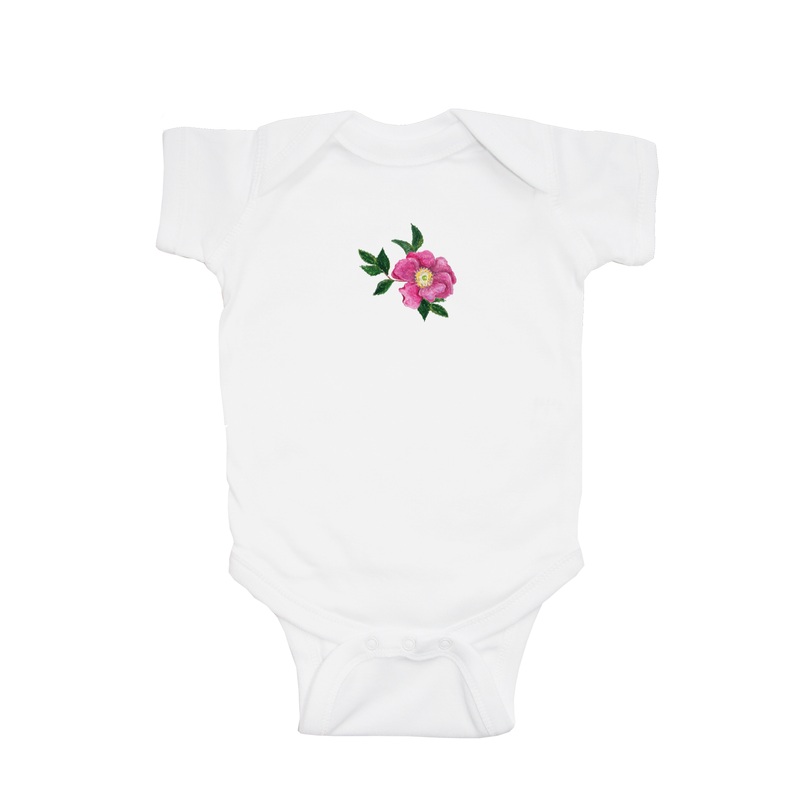 rugosa rose baby snap up short sleeve