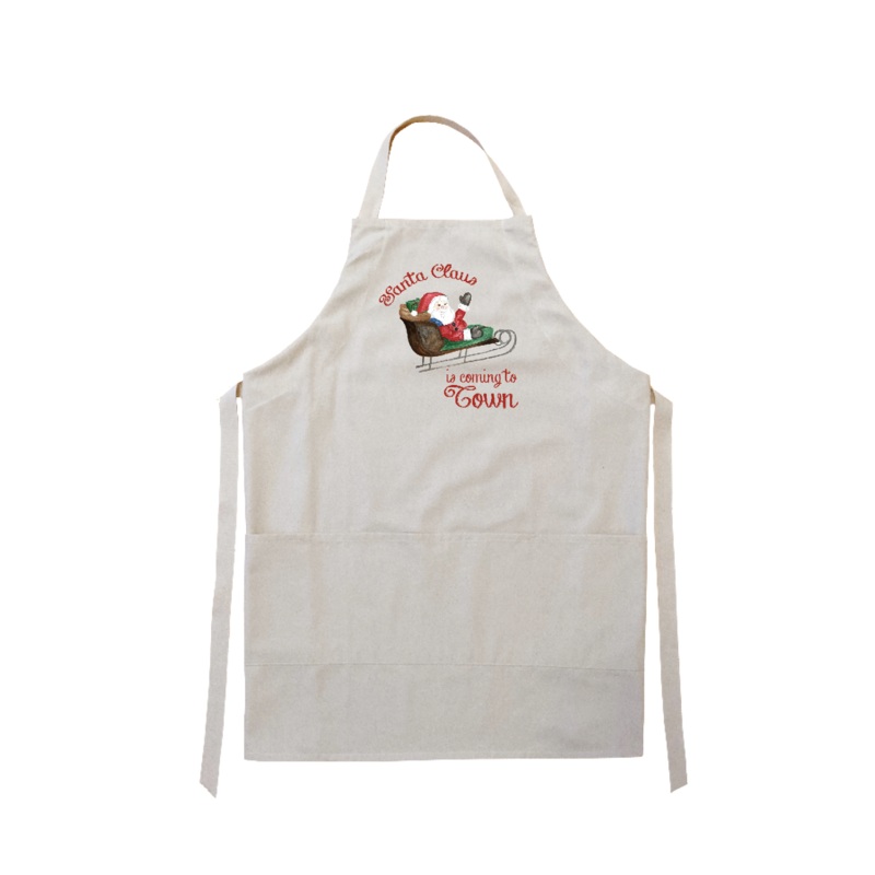 santa claus coming to town apron