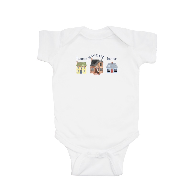 three houses patriotic home sweet home baby snap up short sleeve