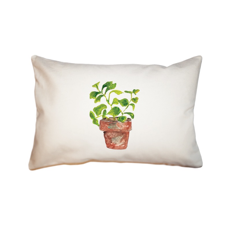 basil in pot rectangle pillow