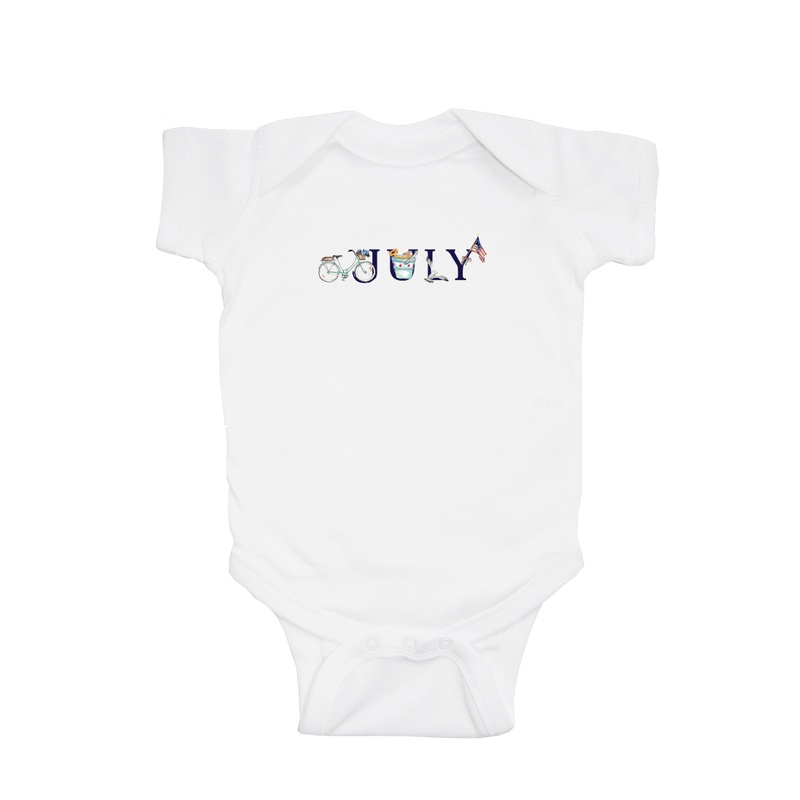 july illu-stated baby snap up short sleeve