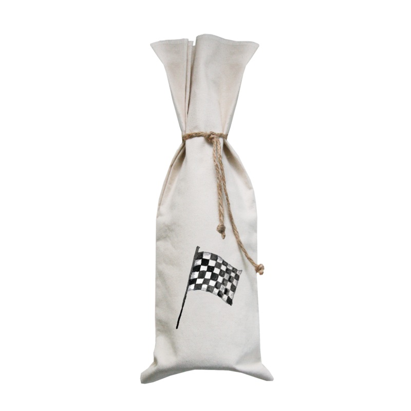 race car flag wine bag