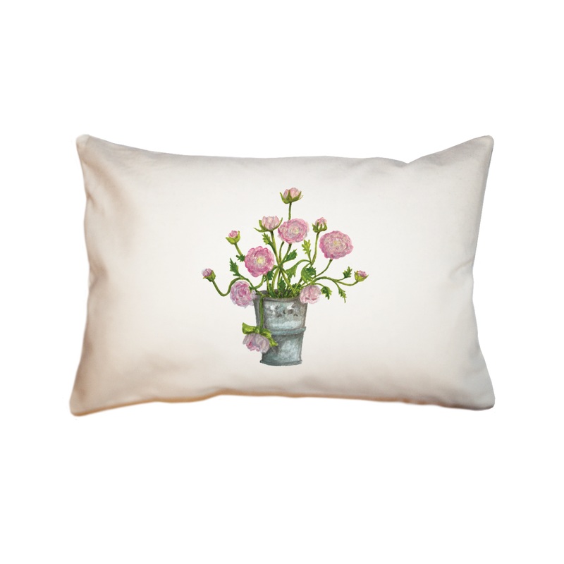 ranunculus in bucket large rectangle pillow