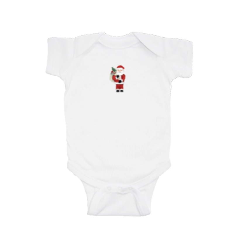 santa with toys baby snap up short sleeve