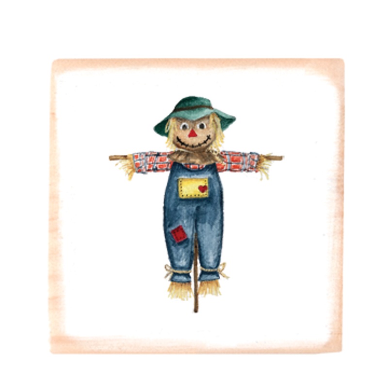 scarecrow square wood block