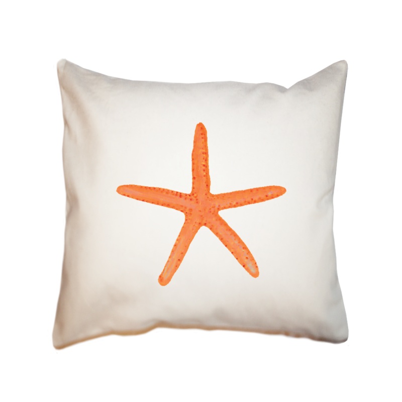 starfish orange square pillow