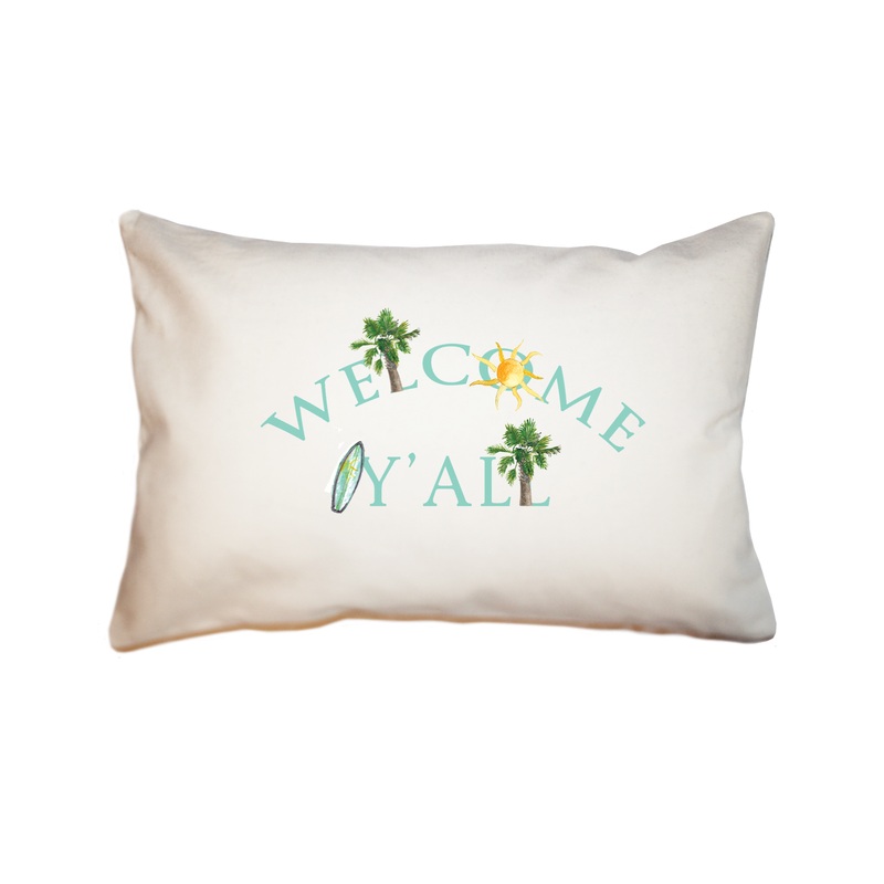welcome y’all rectangle pillow