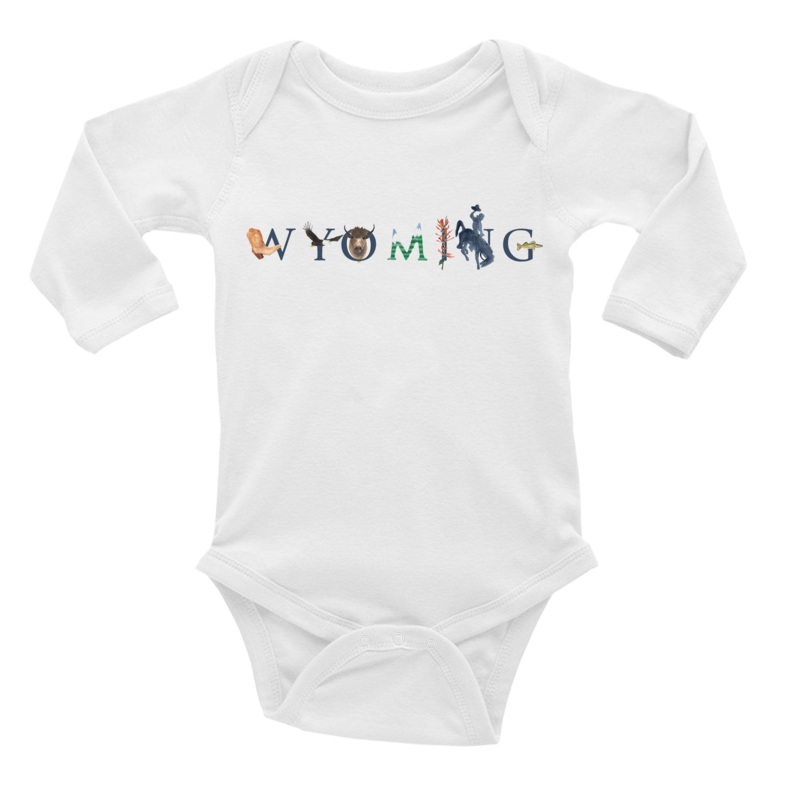 Wyoming baby snap up long sleeve