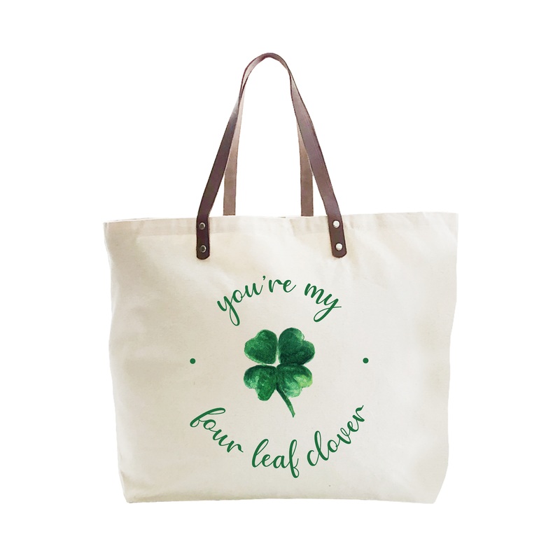 you’re my four leaf clover large tote