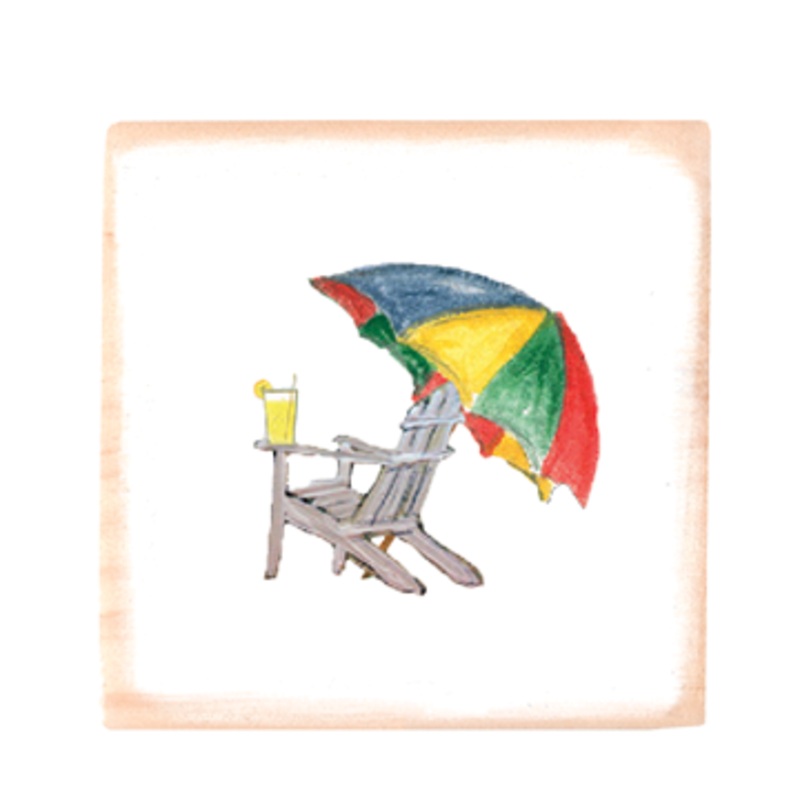 adirondack with umbrella square wood block