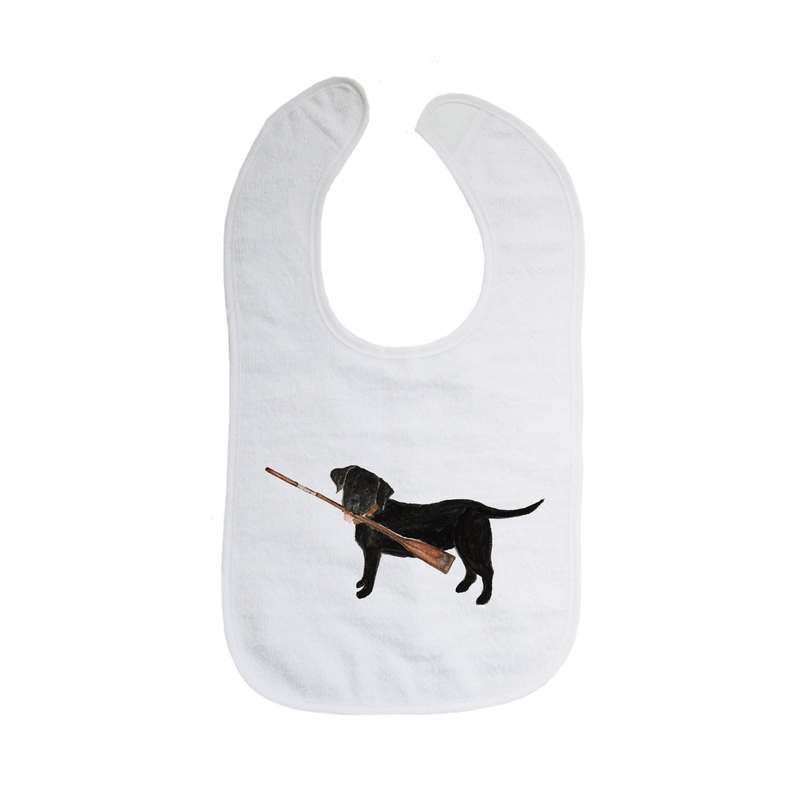 black lab with oar bib