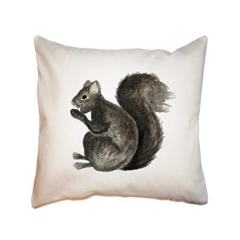 black squirrel square pillow