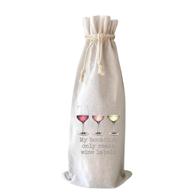 bookclub three colors wine wine bag