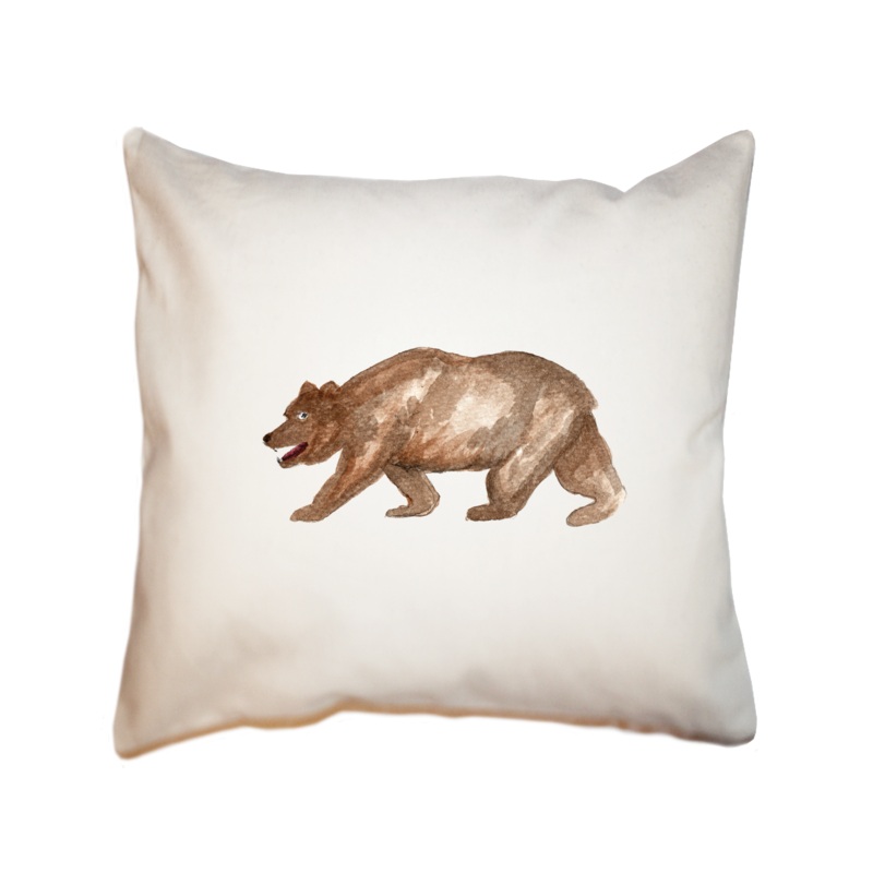 brown bear square pillow