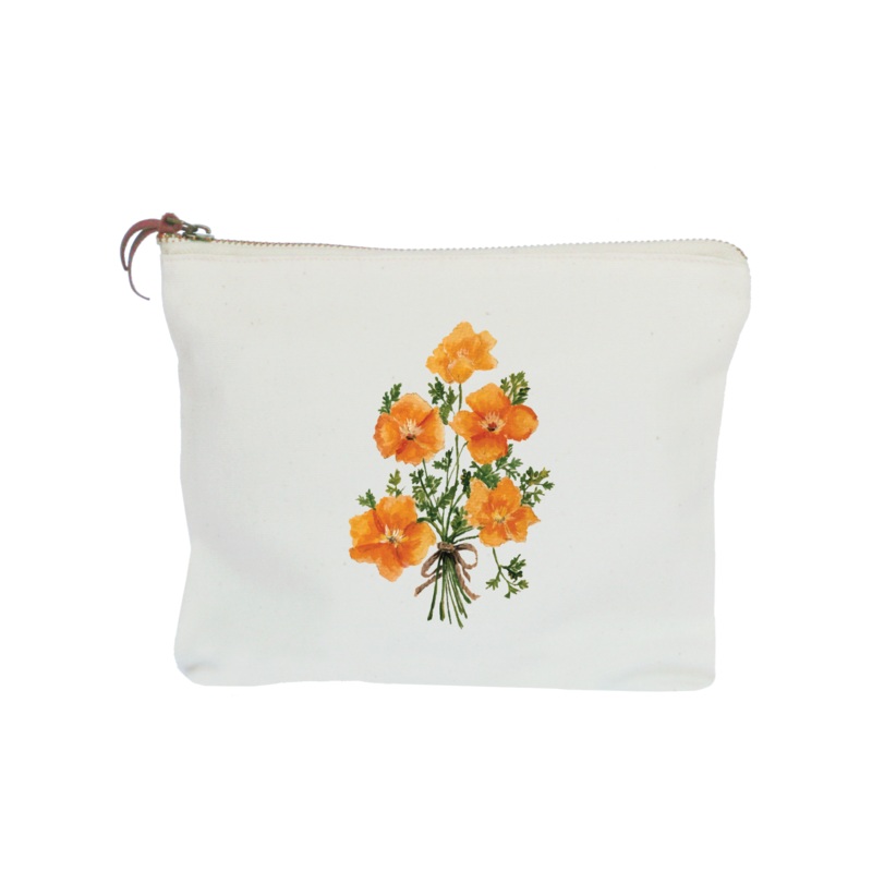 california poppies zipper pouch