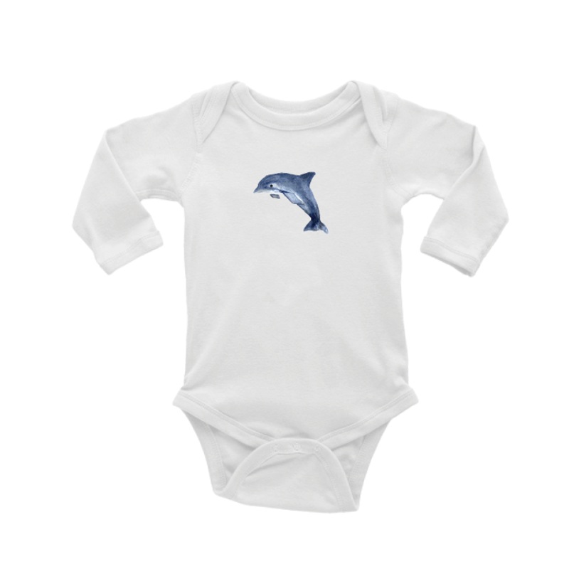 dolphin baby snap up long sleeve
