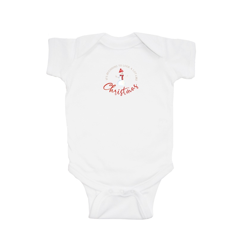 it’s beginning to look snowman baby snap up short sleeve