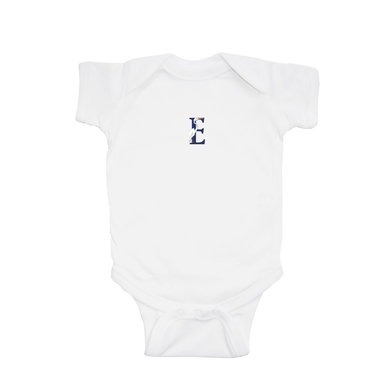 nautical alphabet – E baby snap up short sleeve