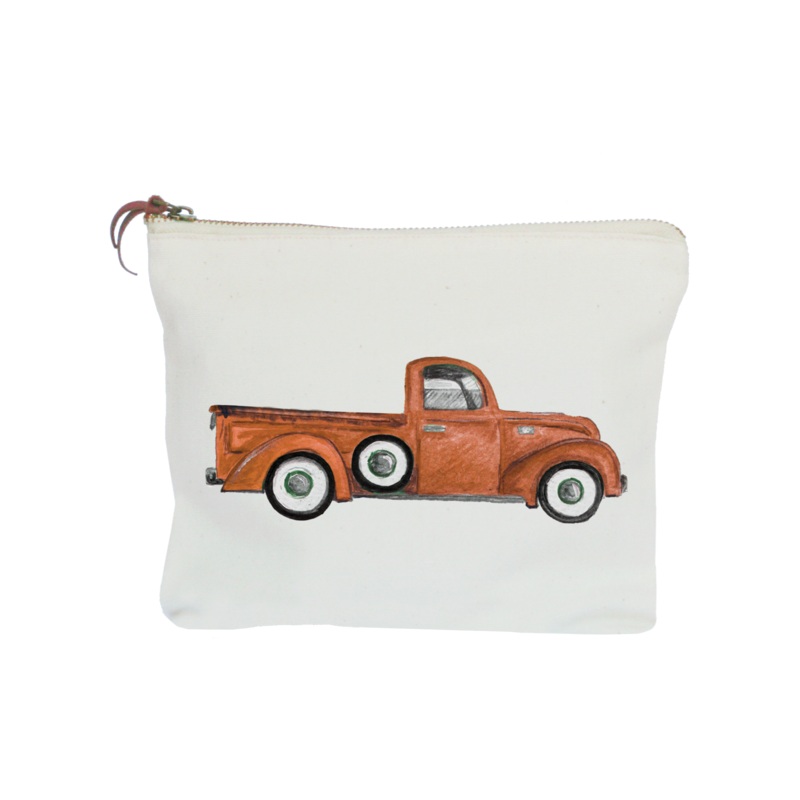 orange truck zipper pouch