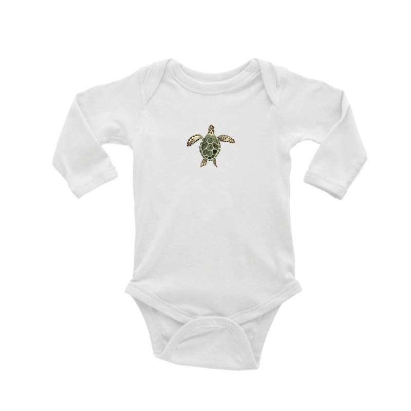 sea turtle baby snap up long sleeve