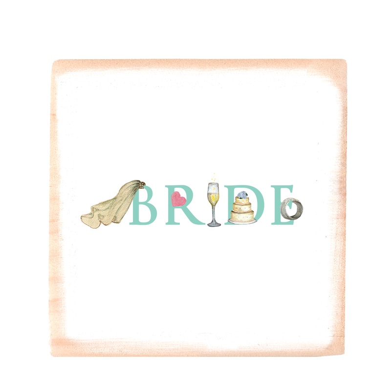 bride illu-stated wood block