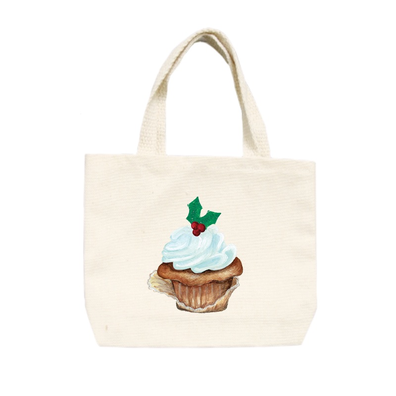 christmas cupcake small tote