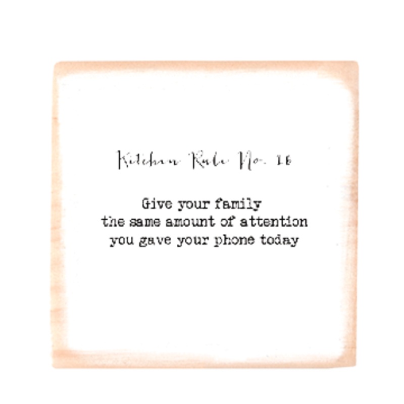 Kitchen rule no 16 square wood block