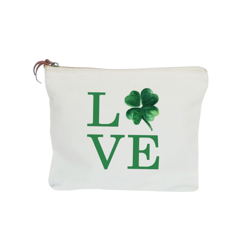 love shamrock zipper pouch