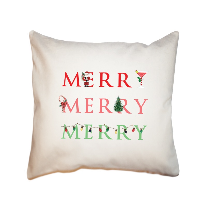 merry merry merry square pillow