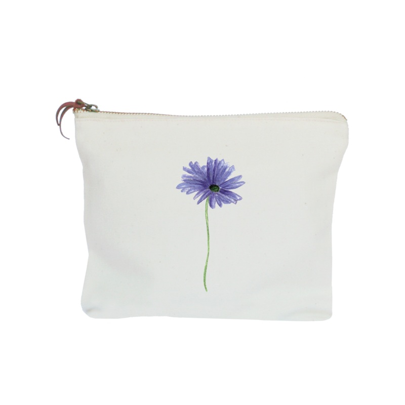 purple gerber daisy zipper pouch